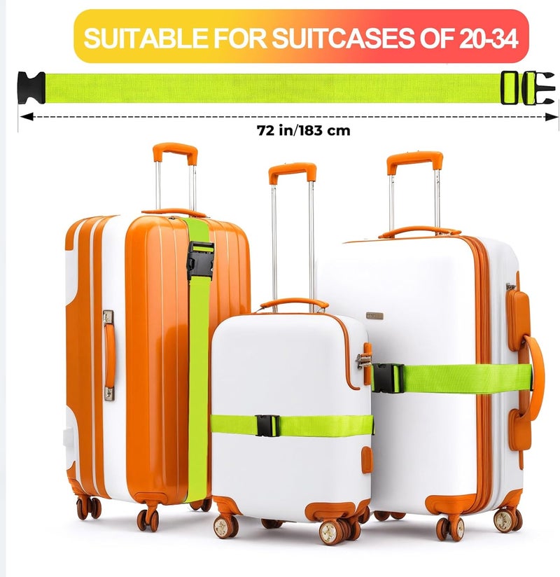 collwait Luggage Straps for Suitcases TSA Approved, Travel Belt Suitcase Belt, Suitcase Straps TSA Approved, Luggage Belt Strap TSA Approved, Travel Straps for Luggage, Luggage Band Bag Straps, Green - Image 3